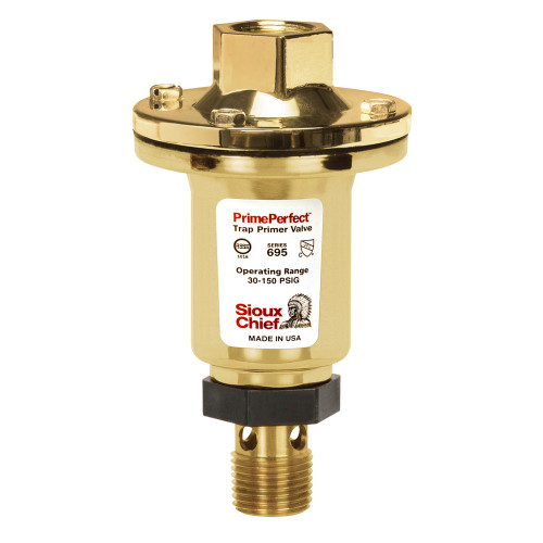 Sioux Chief 695-01 Trap Primer Valve, Brass-Plated