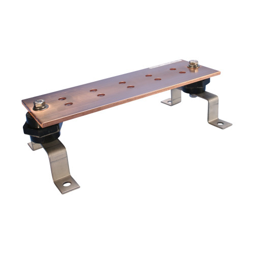 nVent CADDY EGBA14212NN NN Hole Pattern Grounding Busbar, 12-Inch x 2-Inch x 1/4-Inch
