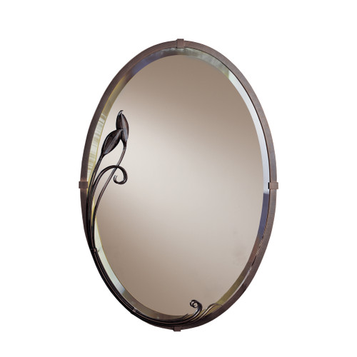 Hubbardton Forge HUB-710014 Beveled Oval Mirror with Leaf