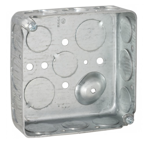 RACO 192 4 in. Square Drawn Steel Box, 1-1/2 in. Deep, Raised Ground