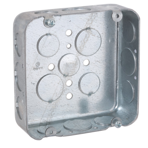 RACO 247 4-11/16 in. Square Steel Box, Drawn, 1-1/2 in. Deep