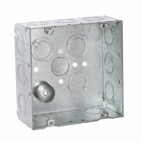 RACO 257 4-11/16 in. Welded Square Steel Box, 2-1/8 in. Deep, Raised Ground