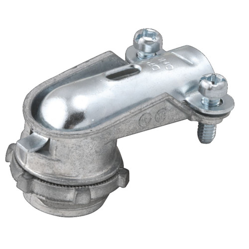RACO 2692 1/2" 90° Duplex Clamp 2-Screw Flexible Conduit Connector, Pack of 100