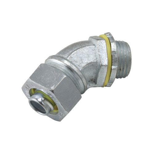 RACO 3442 1/2 in. 45° Liquidtight Connector, Malleable Iron, Uninsulated