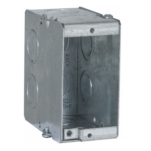 RACO 689 Gangable 1-Gang Masonry Box, 3-1/2 in. Deep, Ten TKO's