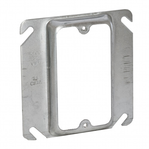 RACO 772 4 in. Square 1-Device Cover, 1/2 in. Raised, Drawn Construction