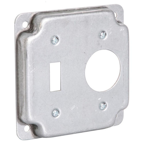 RACO 805C 4 in. Square Exposed Work Cover, Toggle Switch/Receptacle