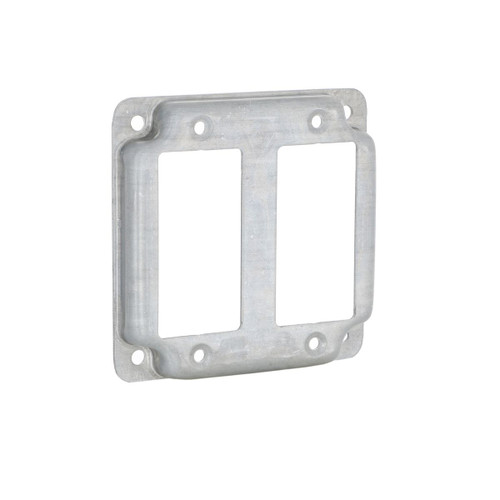 RACO 809C 4 in. Square Raised Cover, Exposed Work, 2-GFCI