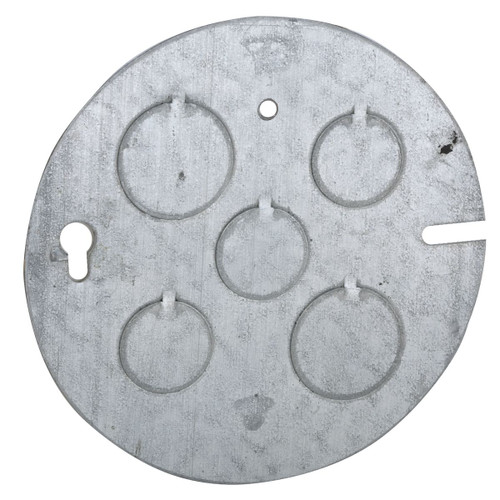 RACO 890 Flat Concrete Ring Cover with Three 1/2 in. and Two 3/4 in. KO's