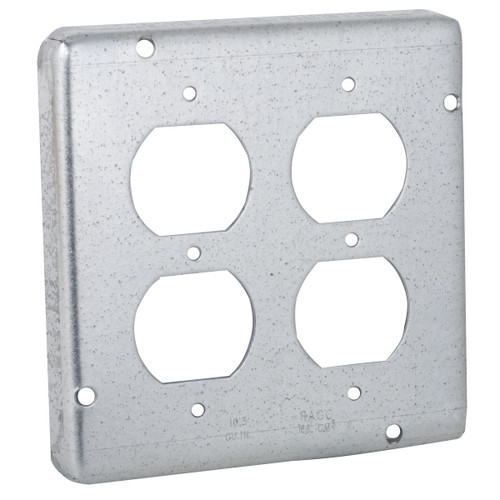 RACO 979 4-11/16 in. Square Exposed Work Cover, 2-Duplex Configuration