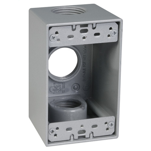 TayMac SB3100S Powder Coated Die Cast Weatherproof Outlet Box, 1-Gang, 23-Cubic-Inch