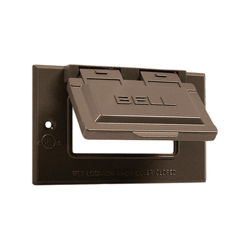 Bell 5101-2 1-Gang Weatherproof GFCI Cover, Horizontal Mount, Bronze Aluminum