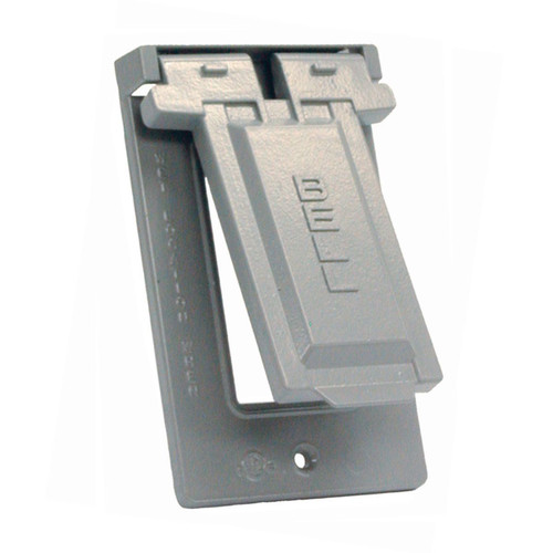 Bell 5103-0 1-Gang Vertical GFCI Weatherproof Cover, Gray Aluminum