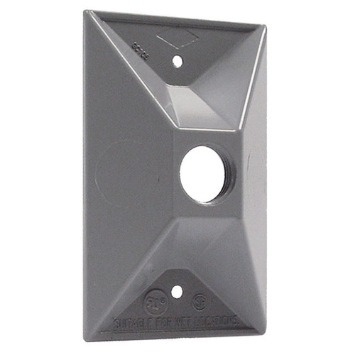 Bell 5186-0 1-Gang Weatherproof Cluster Cover with 1/2 in. Threaded Outlet, Die Cast Aluminum, Gray