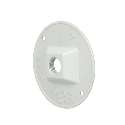 Bell 5193-1 Round Weatherproof Cluster Cover, Die Cast Aluminum, White