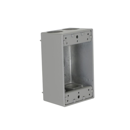 Bell 5331-0 1-Gang Weatherproof Outlet Box, Aluminum, Five 3/4 in. Threaded Outlets, Gray