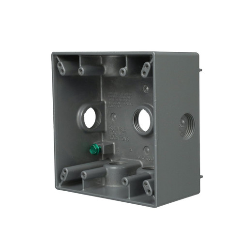 Bell 5338-0 2-Gang Weatherproof Outlet Box, Aluminum, Gray