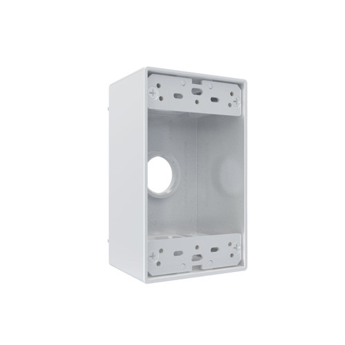 TAYMAC SB375WH 1-Gang Weatherproof Wall Box, Three 3/4 in. Outlets, Cast Metal