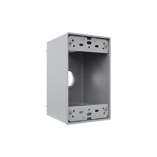 TayMac SD475S 1-Gang Weatherproof Deep Box, Cast Metal, Four 3/4 in. Threaded Outlets, Gray