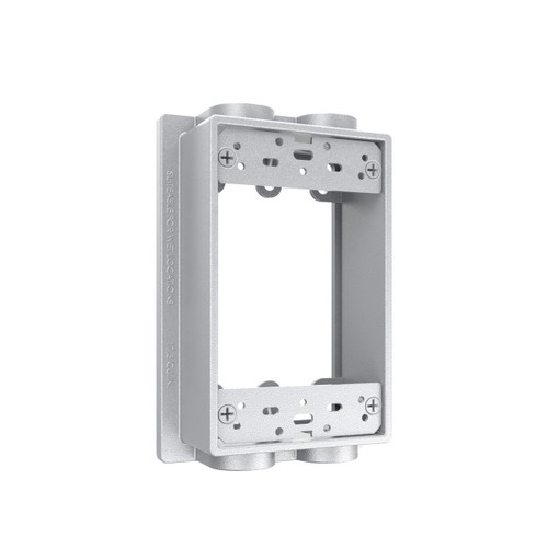 TayMac SE450S 1-Gang Weatherproof Extension Adapter, Four 1/2 in. Threaded Outlets, Gray Cast Metal