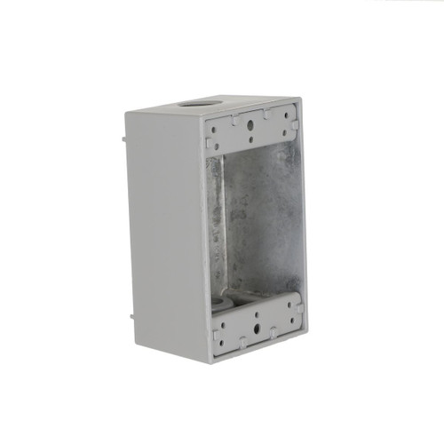 Bell 1-Gang Weatherproof Outlet Box, Aluminum, Three Threaded Outlets, Gray