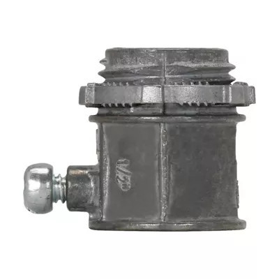 Crouse-Hinds 451DC Natural Die Cast Zinc Non-Insulated EMT Set Screw Straight Connector 3/4-Inch