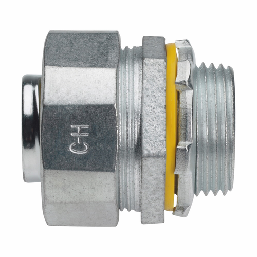 Crouse-Hinds LTB38 Zinc Electroplated Malleable Iron Insulated Throat Liquidtight Straight Connector 3/8-Inch Liquidator