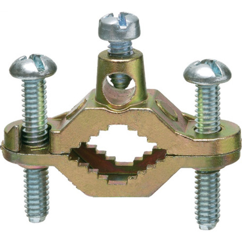 Arlington Industries 720S Brass-Plated Bare Wire Ground Clamp, 1/2" to 1" Pipe