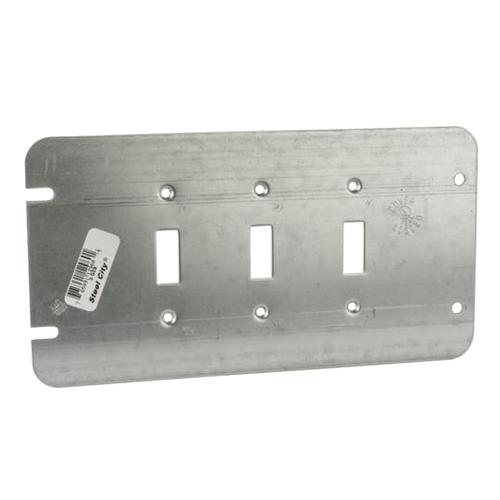Thomas & Betts 3-GCS Steel City Flat 3-Gang Switch Box Cover, Pre-Galvanized Steel