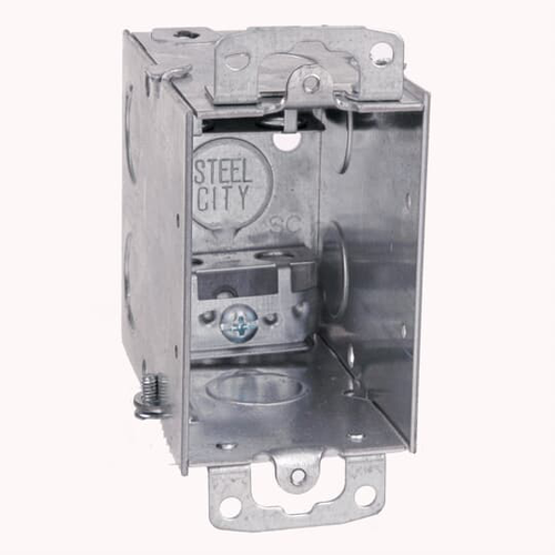 Thomas & Betts CX Steel City Adjust-A-Box, Pre-Galvanized Steel 1-Gang Gangable Switch Box, 2-Inch x 3-Inch x 3-1/2-Inch, 18-Cubic-Inch
