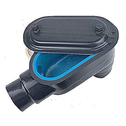 Thomas & Betts LB47-G Ocal PVC-Coated Gray Iron LB Conduit Body with Cover, 1-1/4"