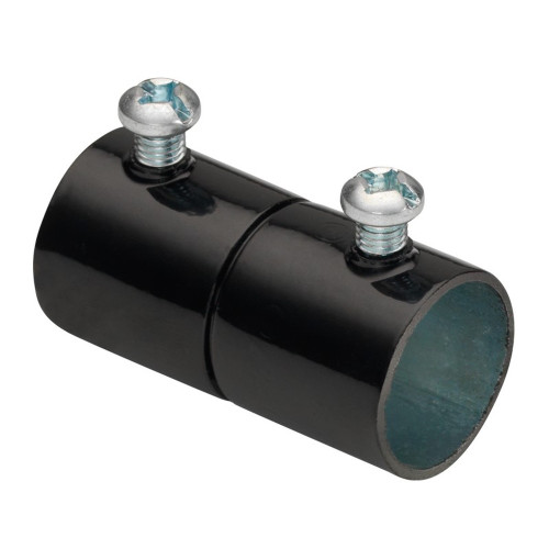 Bridgeport Fittings 240-SBLK 1/2" Steel Set-Screw EMT Coupling, Black Color-Coded