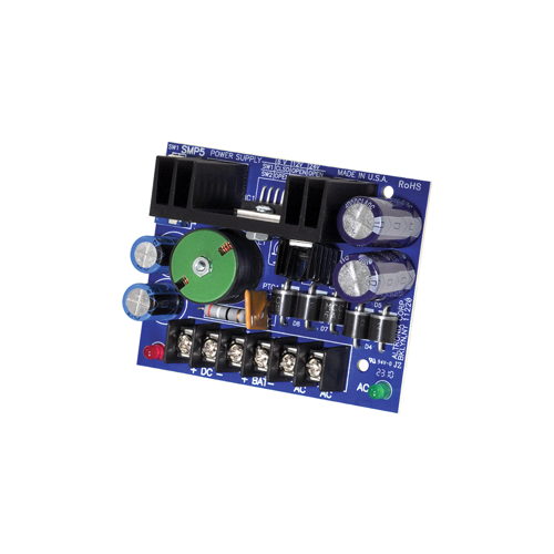 Altronix SMP5 Switching Power Supply Board, 6VDC Application use TP1640, 12VDC Application use T2428100, 24VDC Application use T2428175, 6/12/24VDC at 4A Output