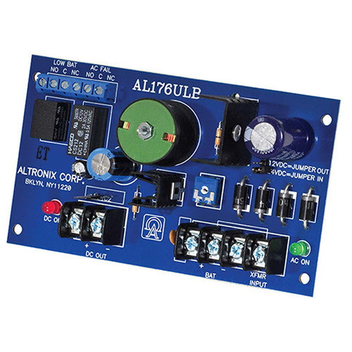 Altronix AL176ULB Switching Power Supply Board, 28VAC, 56VA from UL Listed Class 2 Transformer, Single PTC Output, 12/24VDC at 1.75A,