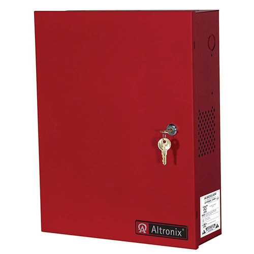 Altronix AL1024ULXR Power Supply/Charger, Input 115VAC 60Hz at 4.2A, Single Output, 24VDC at 8A or 10A, Red Enclosure