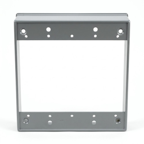 Mulberry 30273 Powdered Die Cast Aluminum 2-Gang Box Extension, 4-1/2" x 4-1/2" x 1"