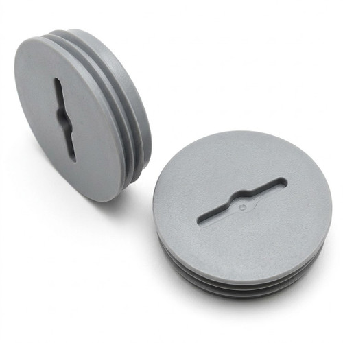 Mulberry 30294 1-Inch Gray Die-Cast Zinc Round Threaded Slotted Closure Plug