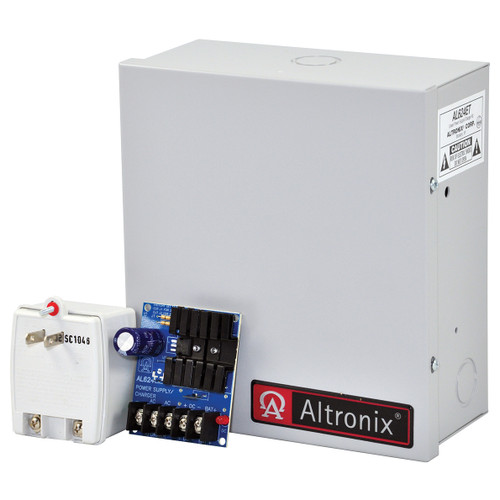 Altronix AL624ET Linear Power Supply, Input 115VAC 60Hz at 1.2A, Single Output, 12VDC at 1.2A, Grey EnclosureIncludes Plug-in Transformer