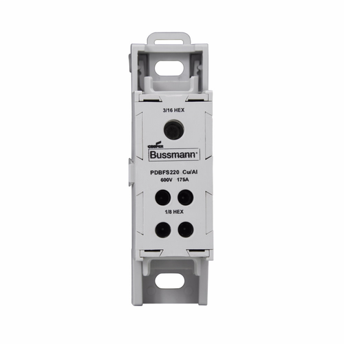Bussmann PDBFS220 IP-20 Finger-Safe Power Distribution Block, 175A