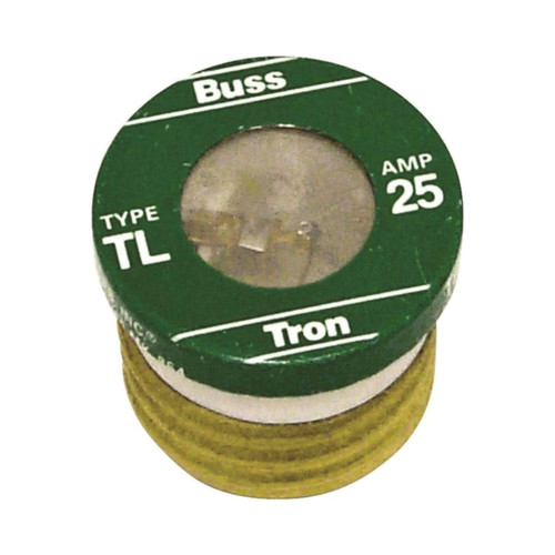 Bussmann TL-25 Eaton Bussmann Series Type TL Time-Delay Plug Fuse, 25A, 125V, Pack of 100