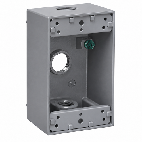 Mulberry Powdered Die Cast Aluminum 2-Gang Weatherproof Outlet Box