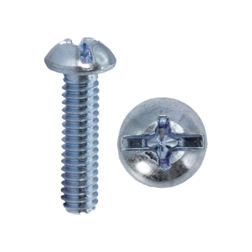 Minerallac 8-32 Round Head Machine Screws with Combo Phillips/Slotted Drive