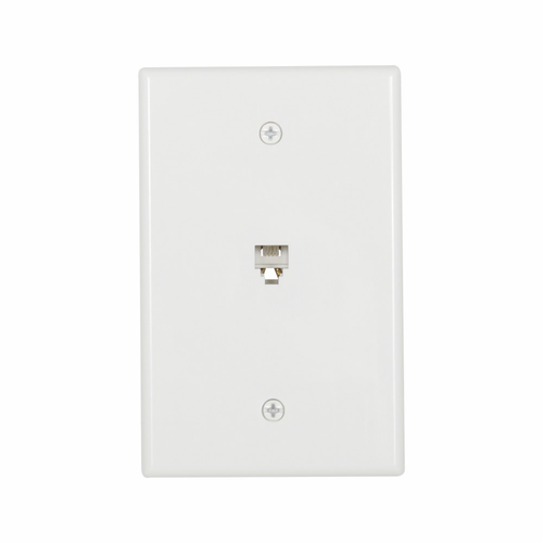 Eaton 3533-4W Surface Mount Telephone Jack Wallplate, White Thermoplastic, RJ11/RJ14
