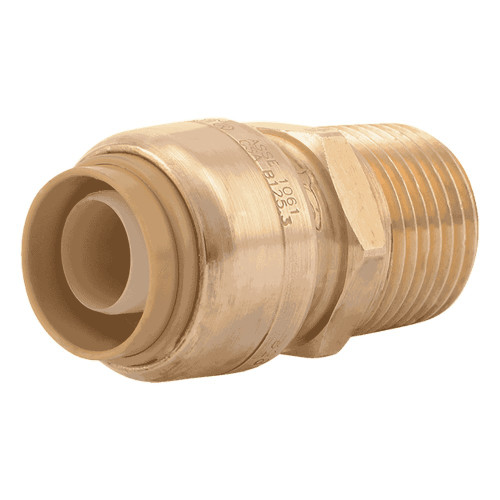 SharkBite U120LF Push-Fit MNPT Connector, Lead-Free Brass
