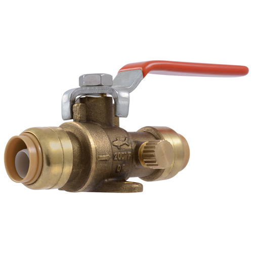SharkBite 24615-0000LF 1/2" Push-to-Connect Ball Valve with Drop Ear, DZR Brass