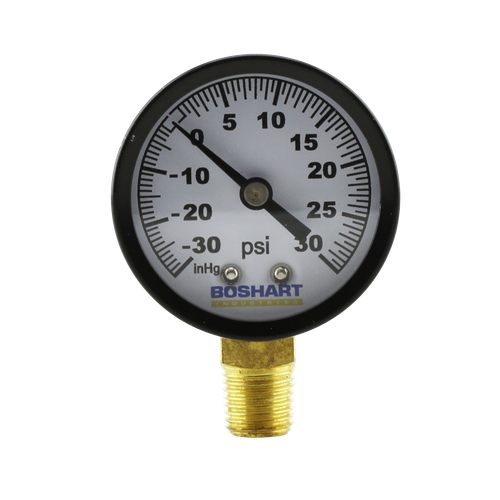 Boshart PGC-30-30 2" Dry Vacuum/Pressure Gauge, 1/4" LM