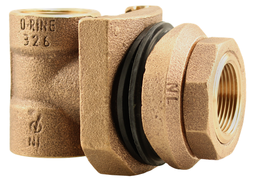 Boshart HARPT825 1-1/4" No-Lead Poly Pipe Adapter, Brass