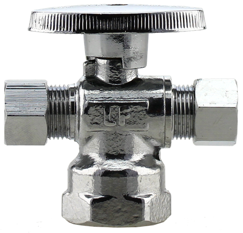 Boshart 08SVD-05F03CPNL Dual Outlet Angle Supply Stop Valve, No-Lead Chrome-Plated