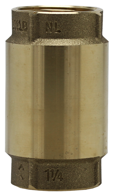 Boshart 17YBCV125NL No-Lead 1-1/4" Brass Check Valve, Threaded