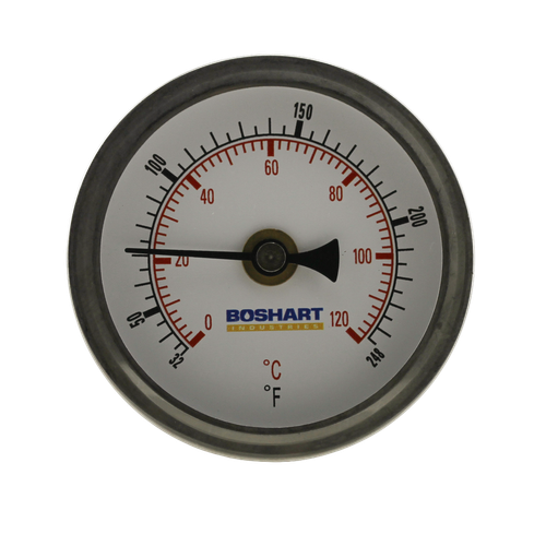 Boshart TW25-CB2-250-SS25 Stainless Steel Dial Thermometer